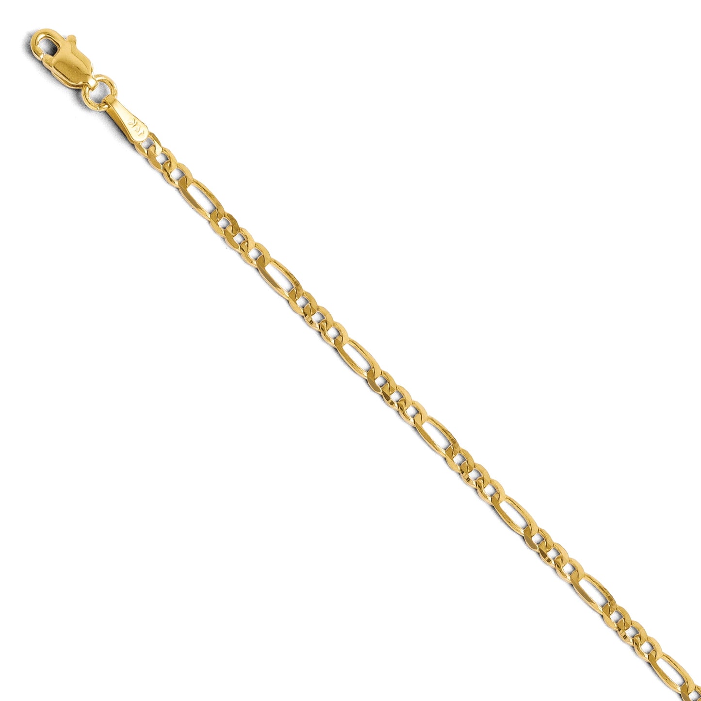 14K 2.75mm Flat Figaro Chain