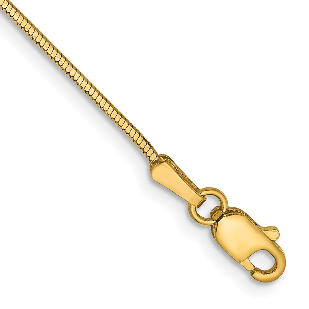 14K 7 inch .9mm Octagonal Snake with Lobster Clasp Bracelet 7 inches