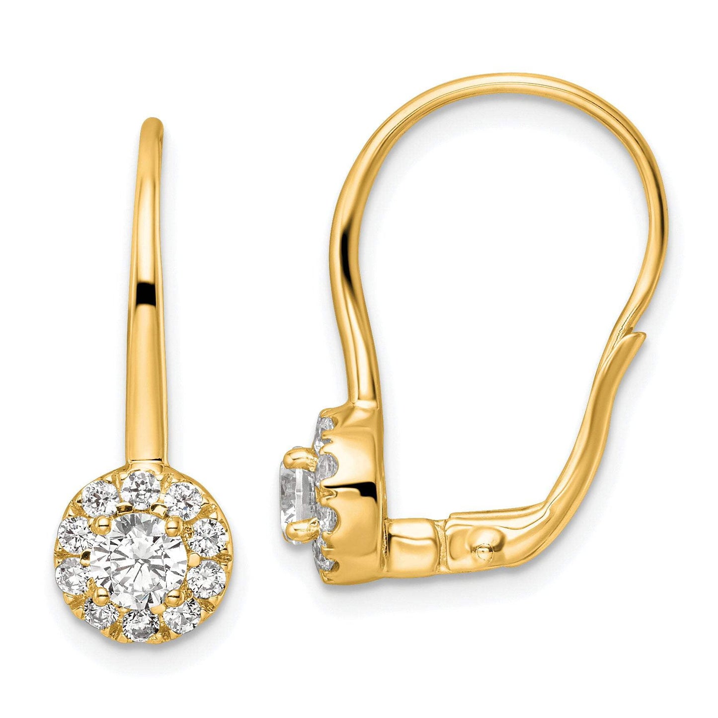 14k 1ct. Lab Grown Diamond VS/SI+ G+ Complete Drop Leverback Earrings