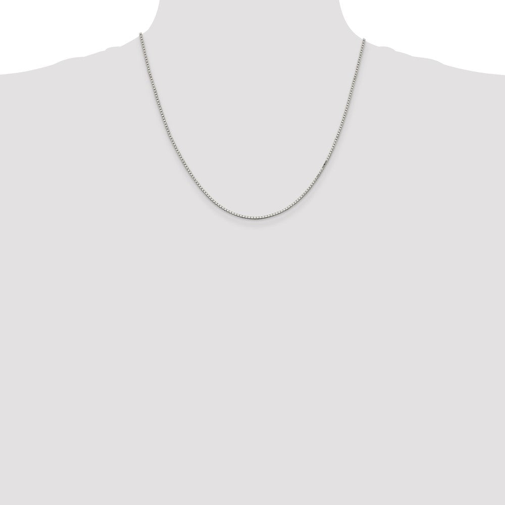 Sterling Silver Rhodium-plated 1.5mm Box Chain 20 Inches