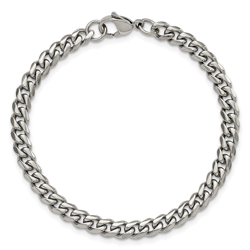 Stainless Steel Polished 6mm 8.25in Curb Bracelet 8.25 inches