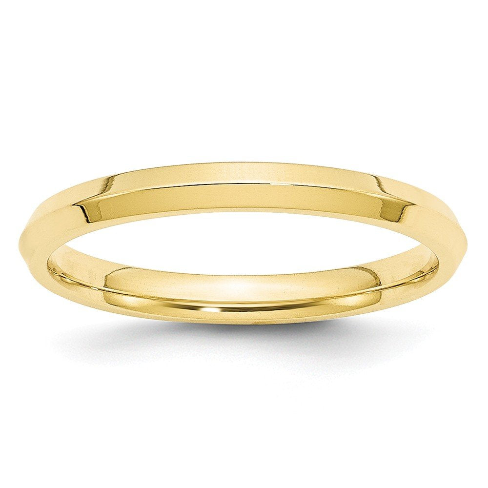 Primal Gold 10 Karat Yellow Gold 2.5mm Knife Edge Comfort Fit Band Size 6.5