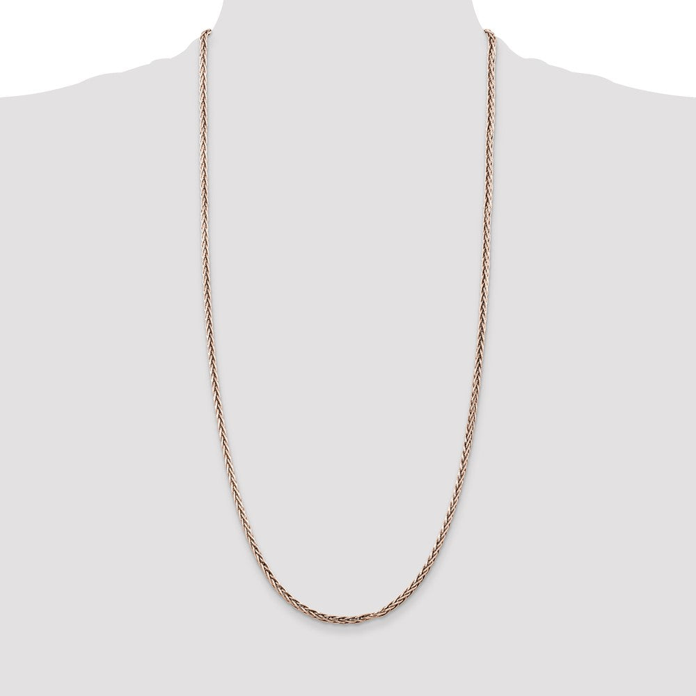 Sterling Silver Antiqued 3.25mm Solid Square Spiga Chain 30 Inches