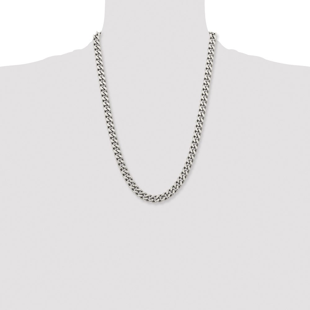 Stainless Steel Polished 9.5mm 24in Curb Chain
