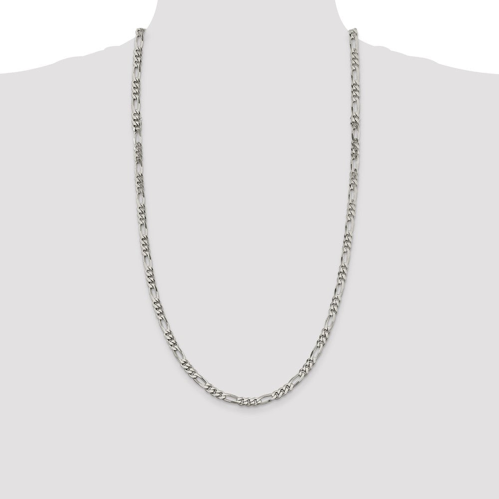 Sterling Silver 5.5mm Figaro Chain 28 Inches