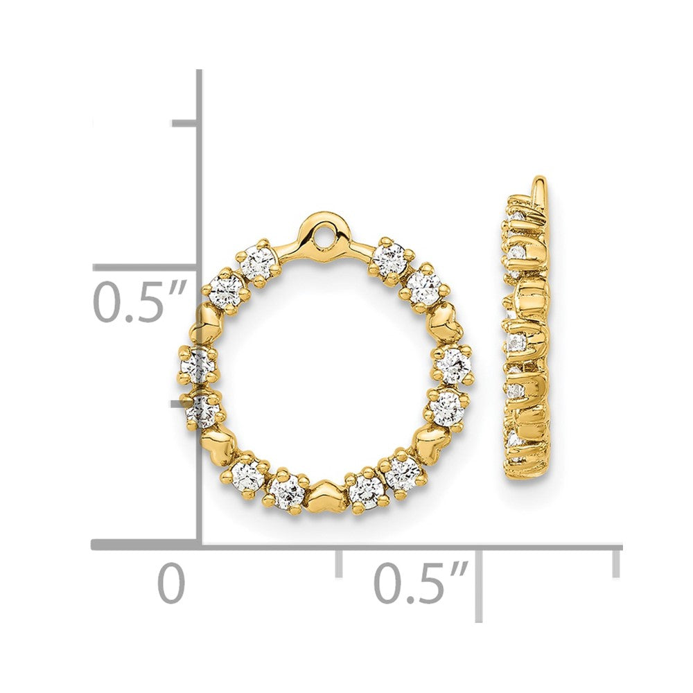 14k 3/8 carat Lab Grown Diamond VS/SI+ G+ Circle Earring Jackets