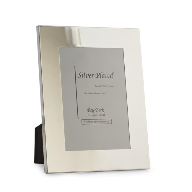 Bey-Berk International SF122-11 5 x 7 in. Silver Plated Picture Frame with Easel Back, 9 x 0.35 x 7 in.