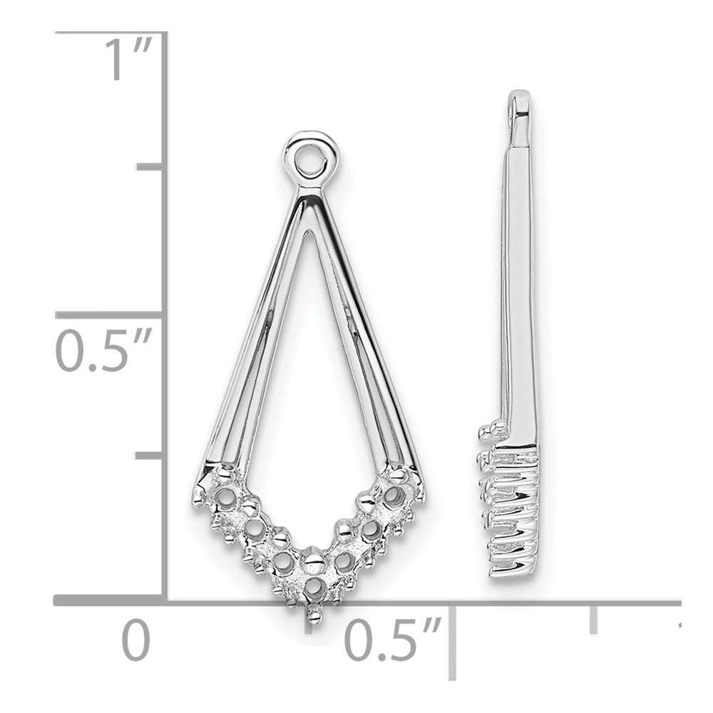 14k White Gold Diamond Shaped Diamond Earrings Jacket Mounting