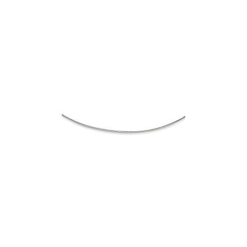 14k White Gold Polished 1.4mm 16 inch Round Omega Necklace