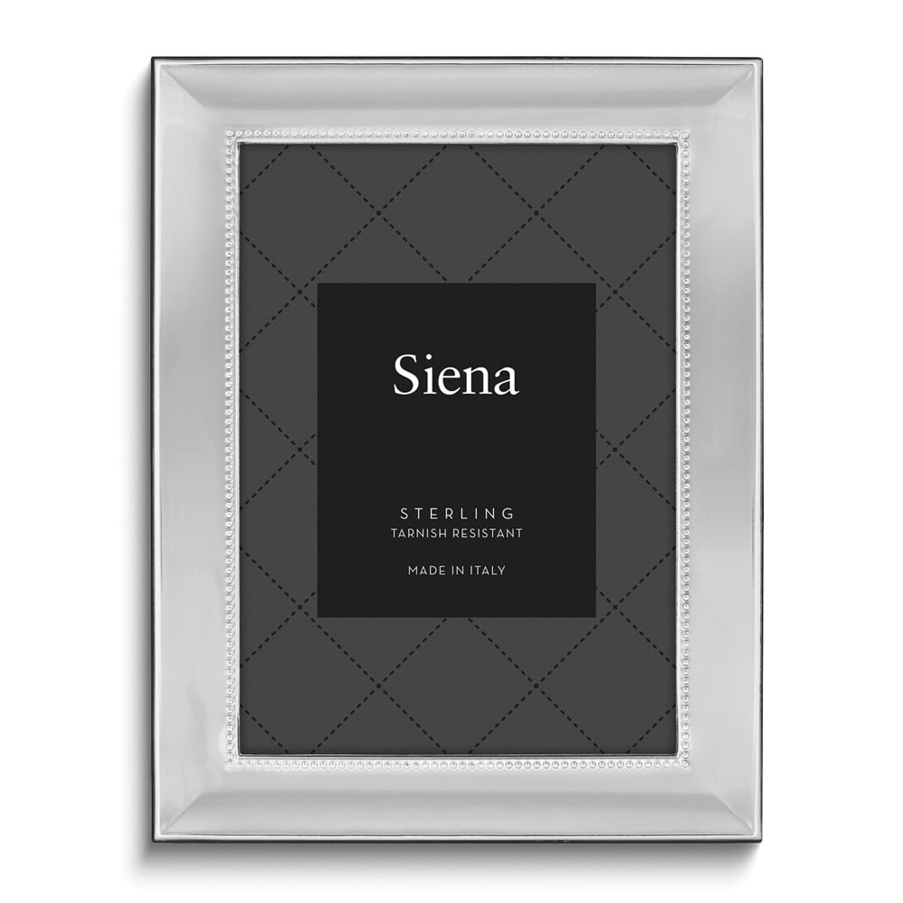 Bilaminate Sterling Silver Beaded 8x10 Photo Frame QGM19959