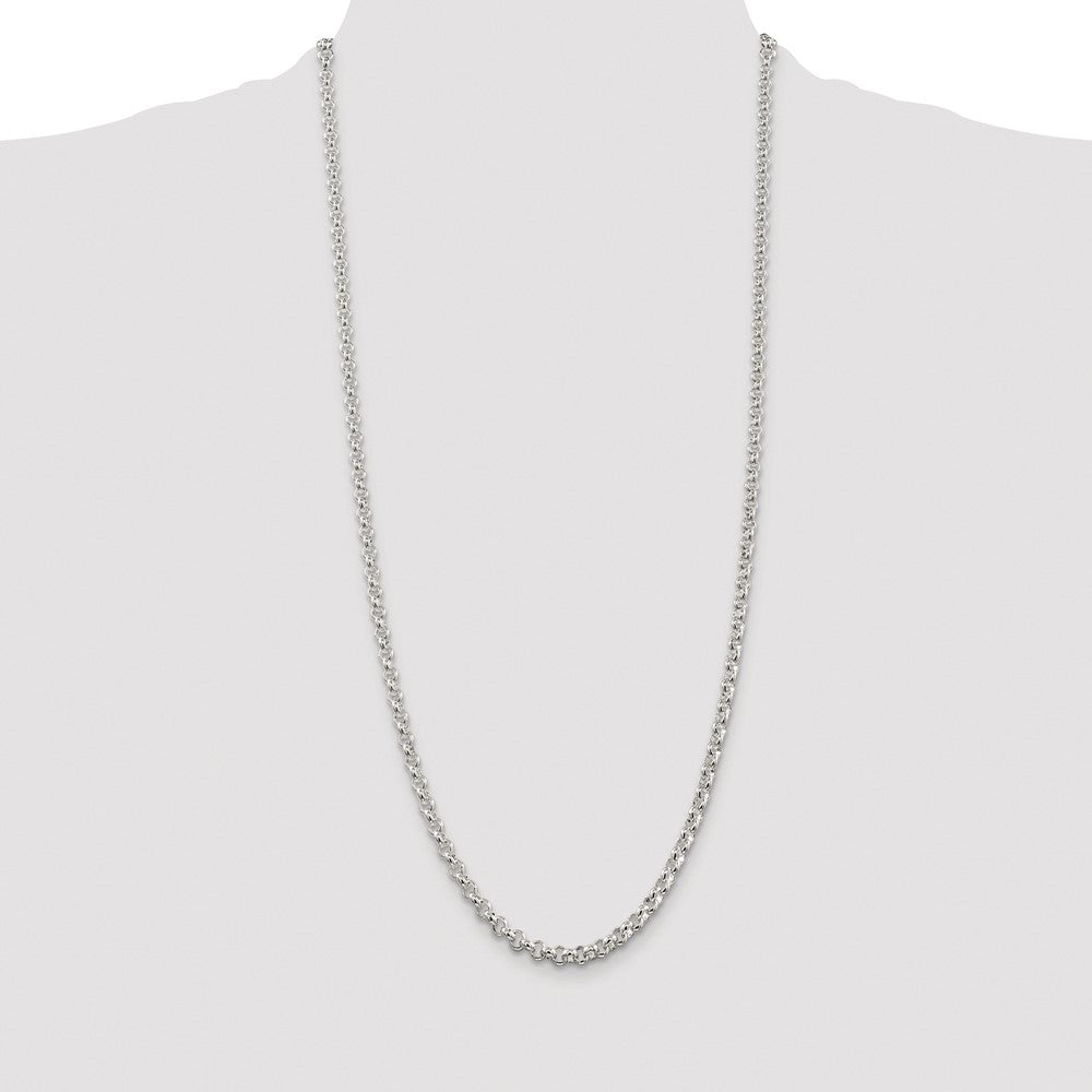 Sterling Silver Rhodium-plated 4.6mm Rolo Chain