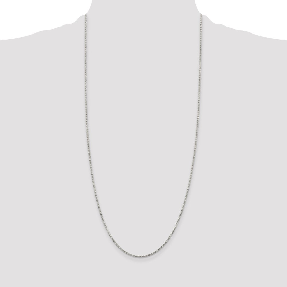 Sterling Silver 1.5mm Diamond-cut Spiga Chain 30 Inches