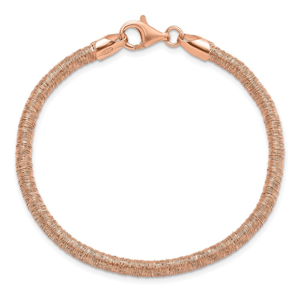 Sterling Silver Rose-tone Polished Bracelet