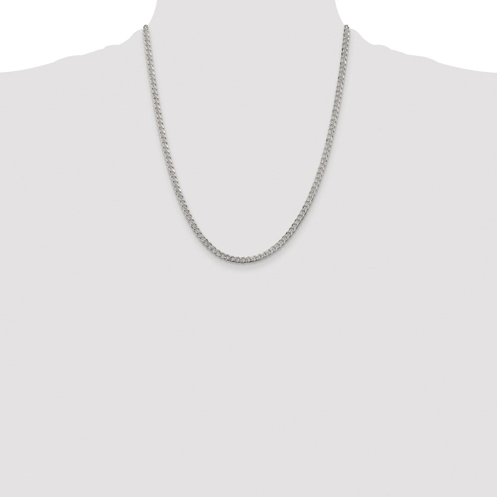 Sterling Silver Rhodium-plated 3.8mm Pav‚ Curb Chain
