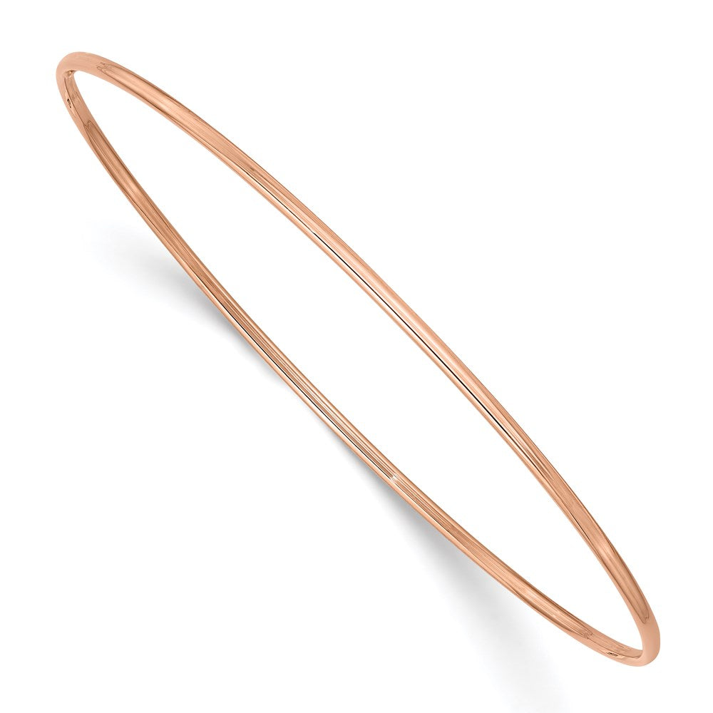 14k 1.5mm Rose Gold Polished Slip-on Bangle Bracelet 8 inches