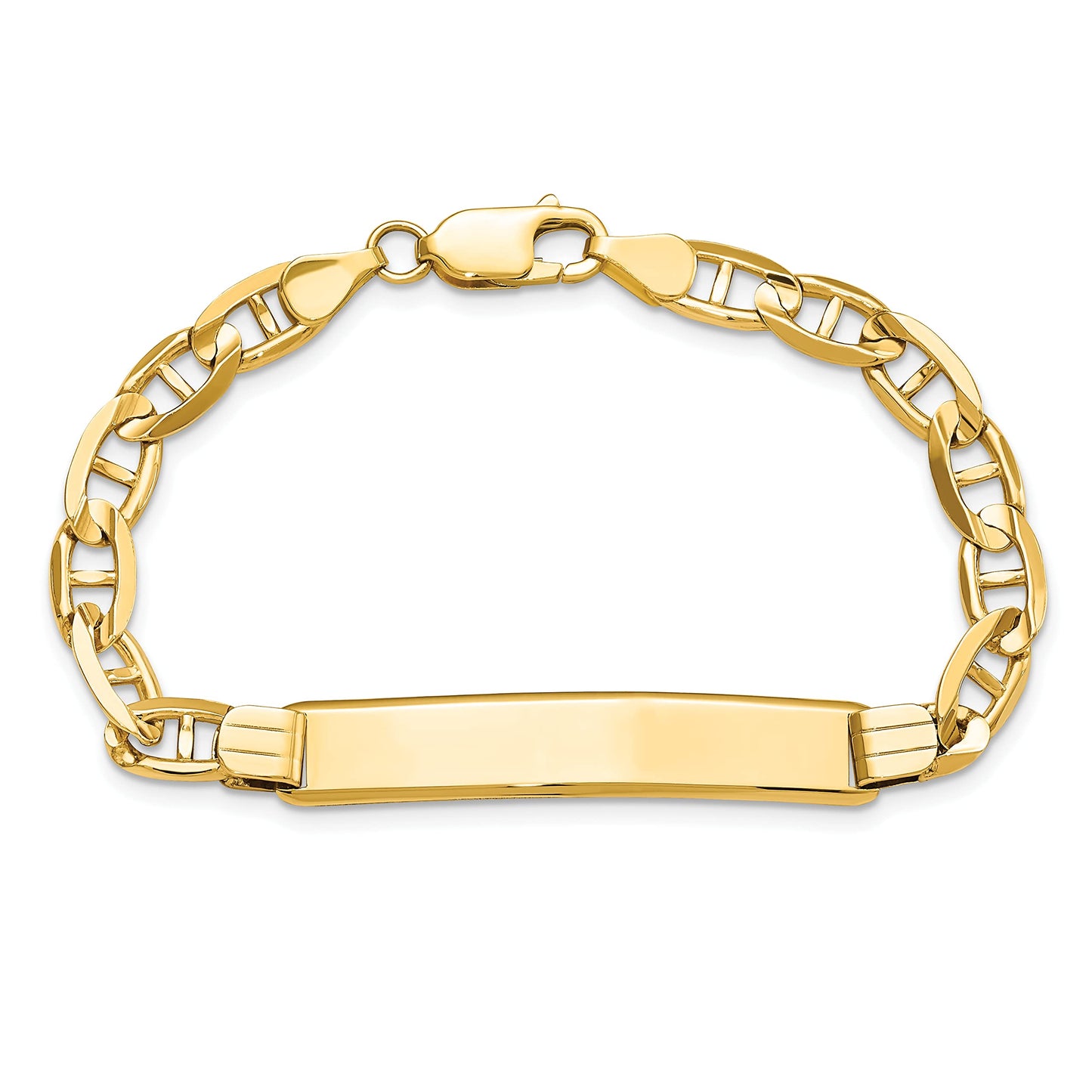 Primal Gold 14 Karat Yellow Gold Anchor Link ID Bracelet