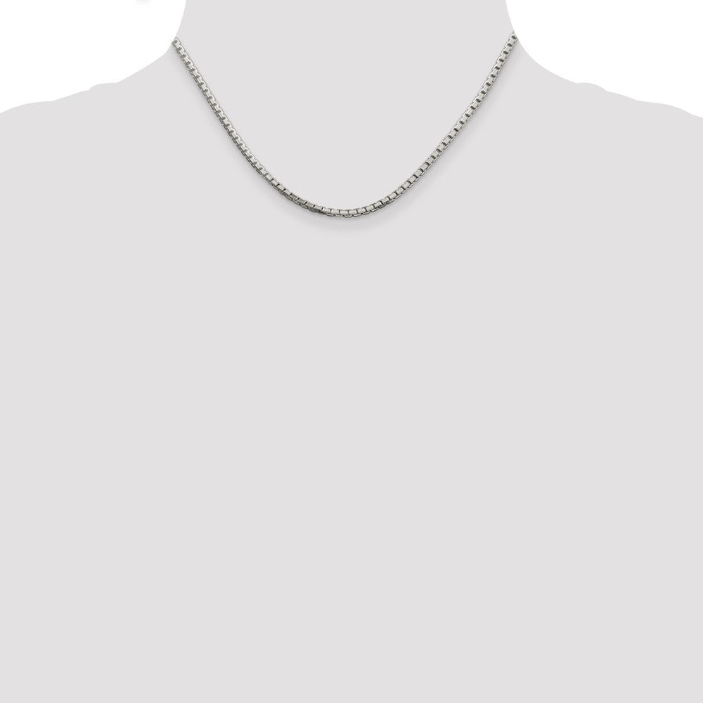 Sterling Silver 2.5mm 8 Sided Diamond-cut Box Chain 16 Inches
