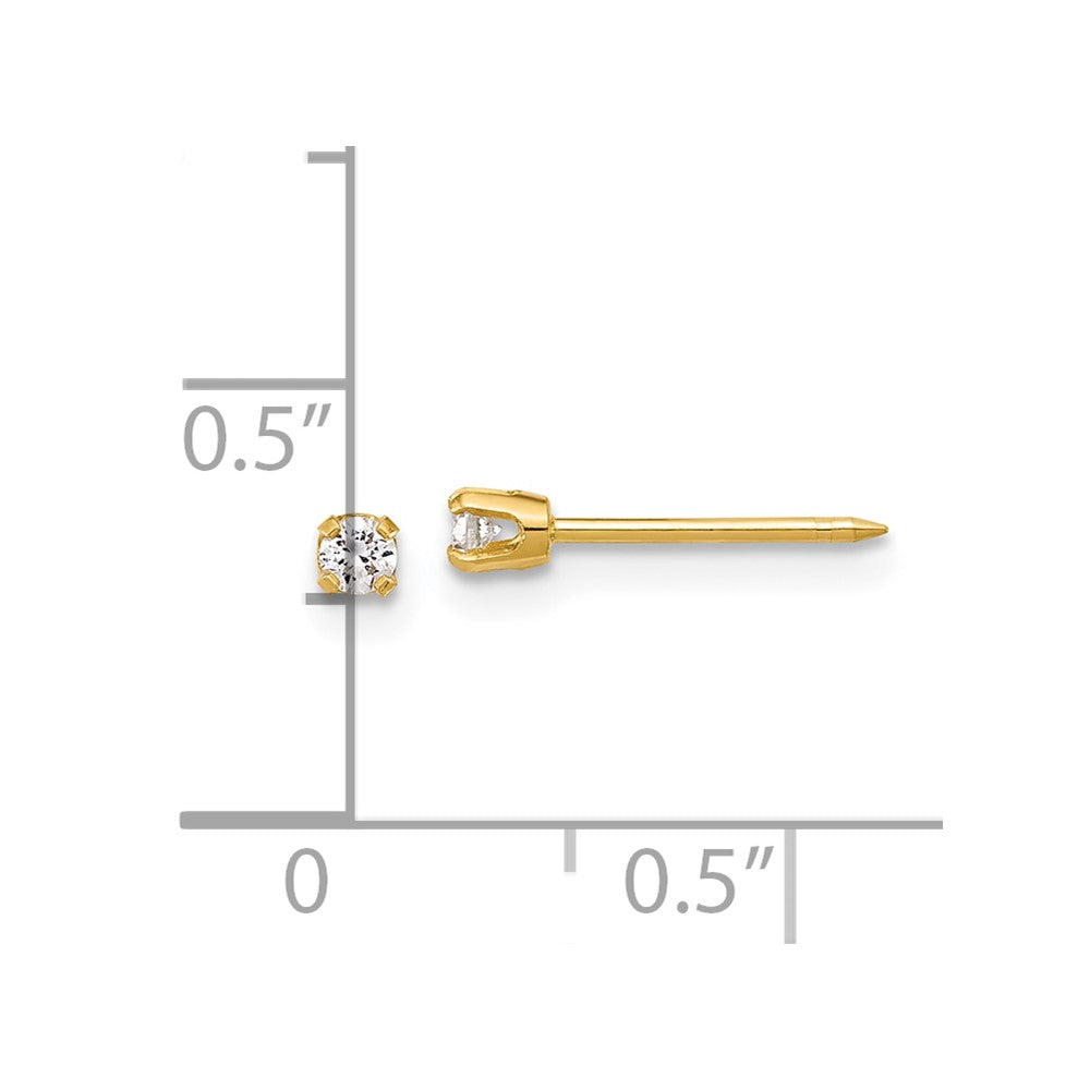 Inverness 14k Polished 2.4mm .10ct Lab Grown Diamond Stud Post Piercing Earrings
