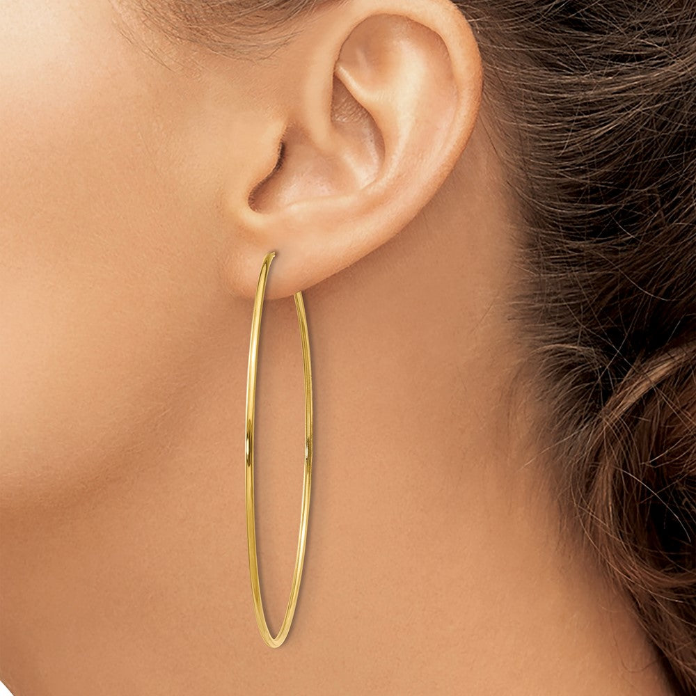 14K Gold 1.00mm Endless Hoop Earrings
