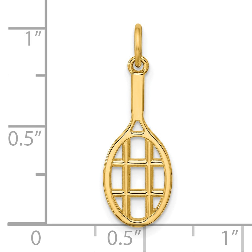 14K Polished Tennis Racket Pendant