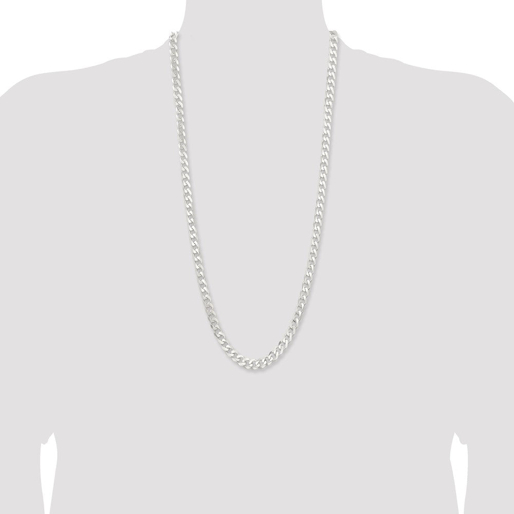 Sterling Silver 7.5mm Curb Chain 30 Inches