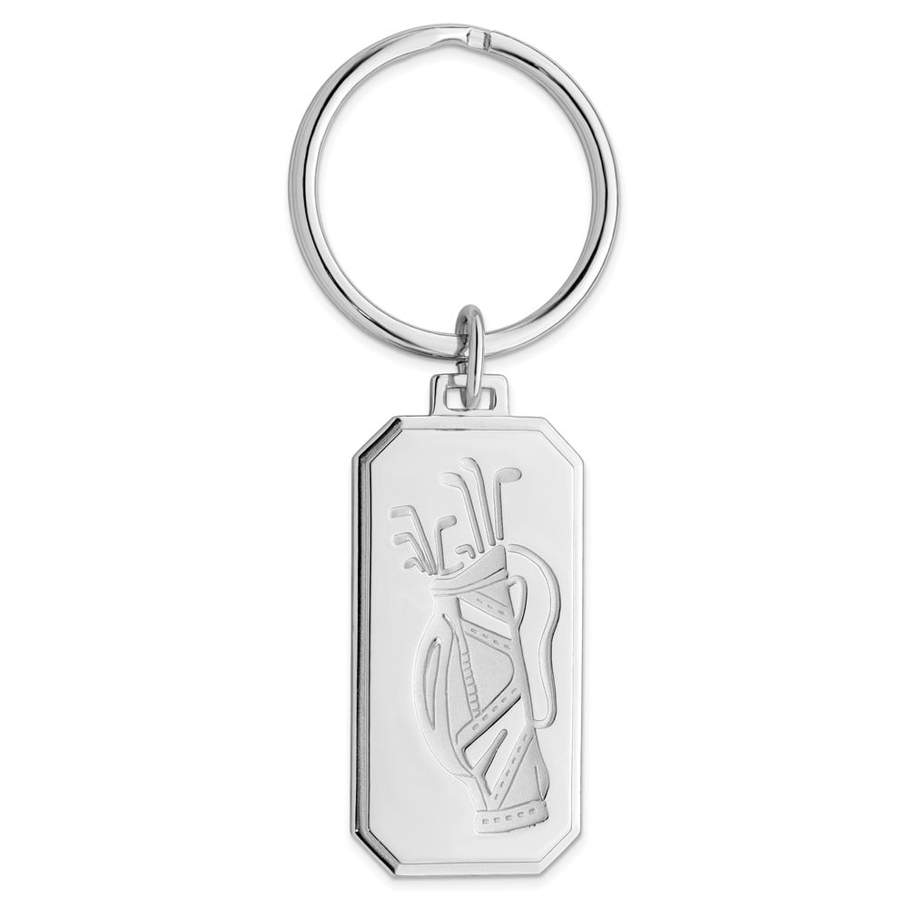 Rhodium-plated Kelly Waters Golf Bag Key Ring QGL8727