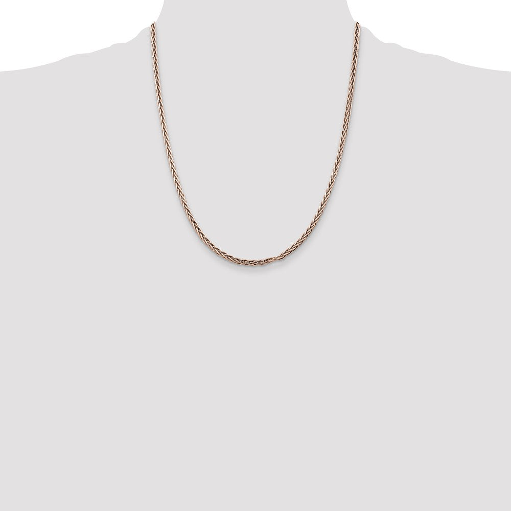 Sterling Silver Antiqued 3.25mm Solid Square Spiga Chain 22 Inches
