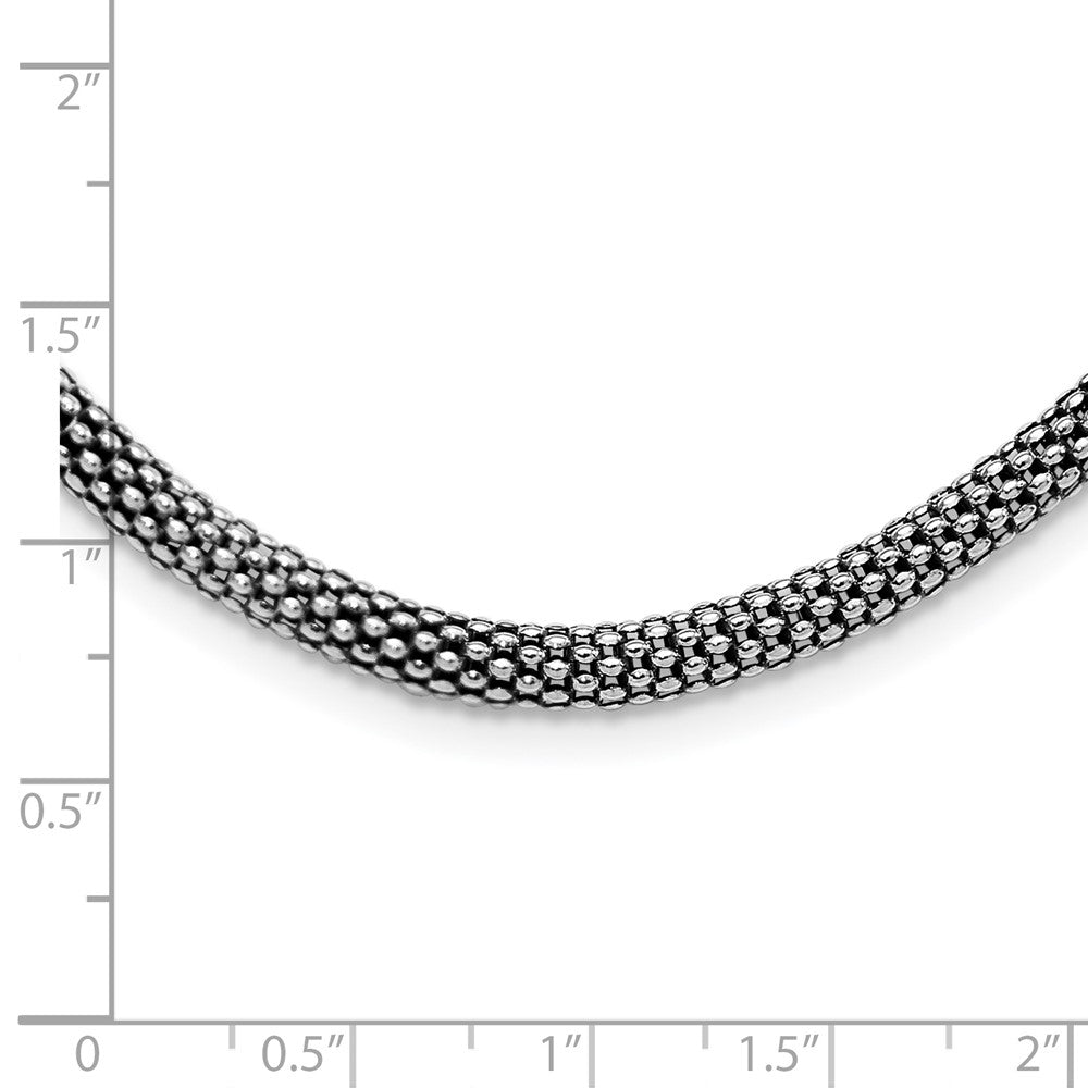 Sterling Silver Antiqued 4.5mm Corona Chain Necklace