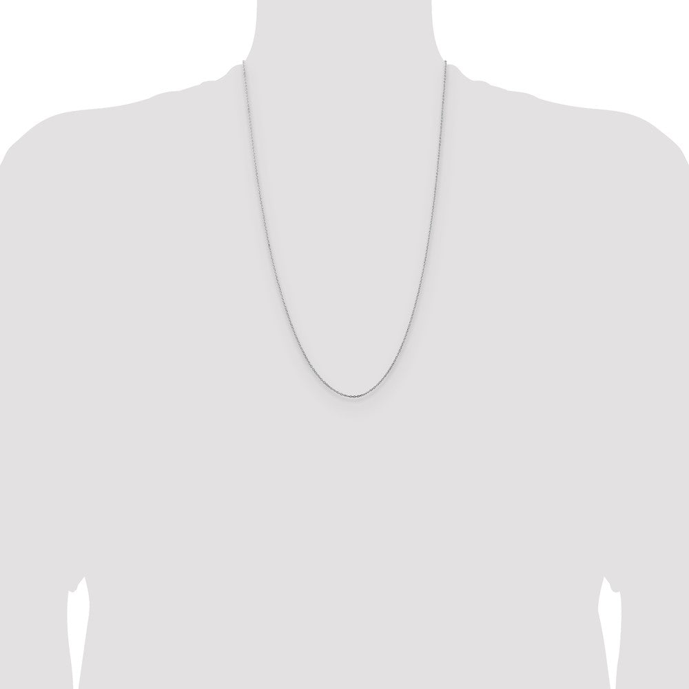 Sterling Silver Rhodium-plated 1mm Cable Chain