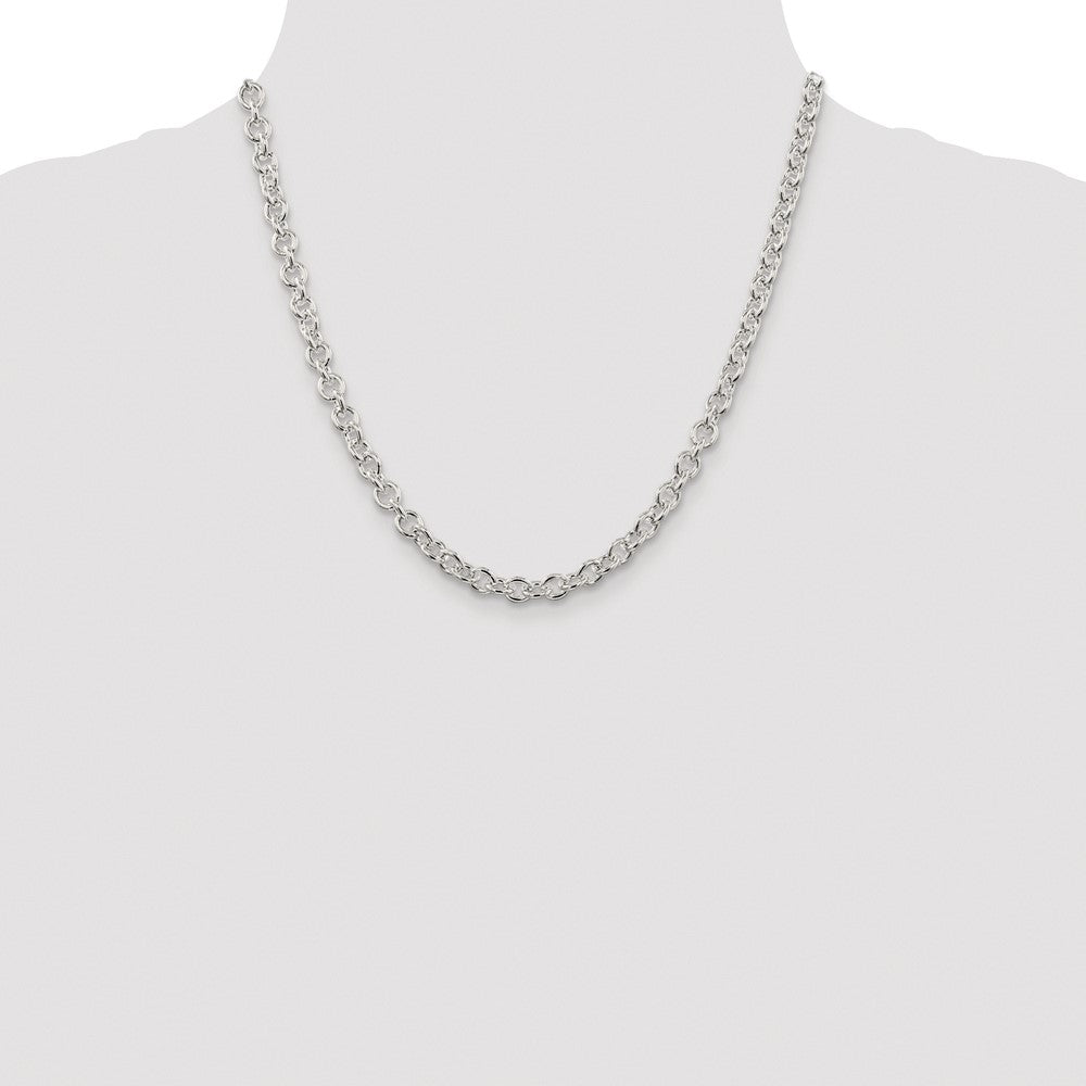 Sterling Silver Rhodium-plated 6.1mm Cable Chain