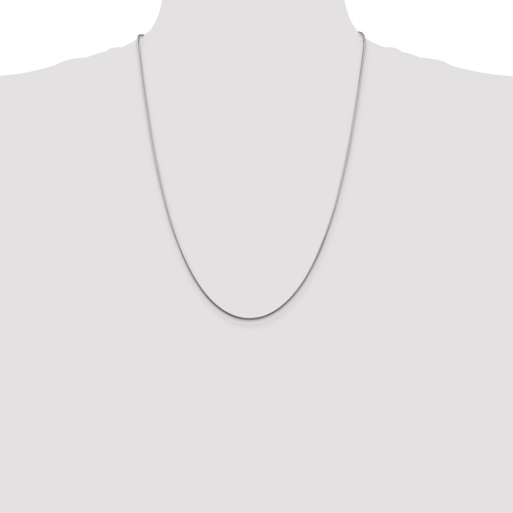 Sterling Silver 1.25mm Snake Chain 24 Inches