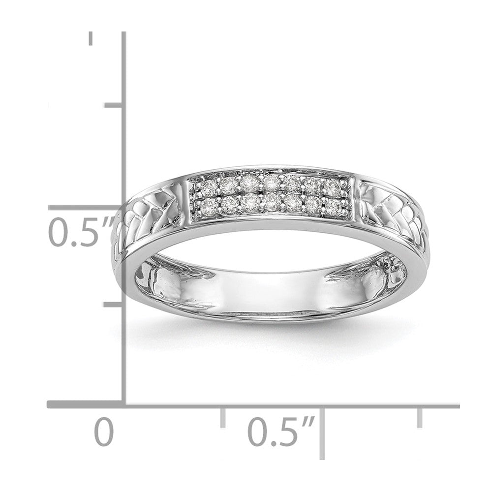 10K White Gold 1/10 carat Diamond Trio Ladies Complete Wedding Band