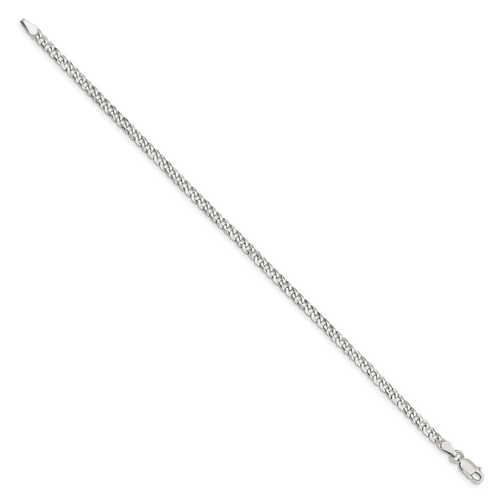 Sterling Silver 3.2mm Beveled Curb Chain 8 inches