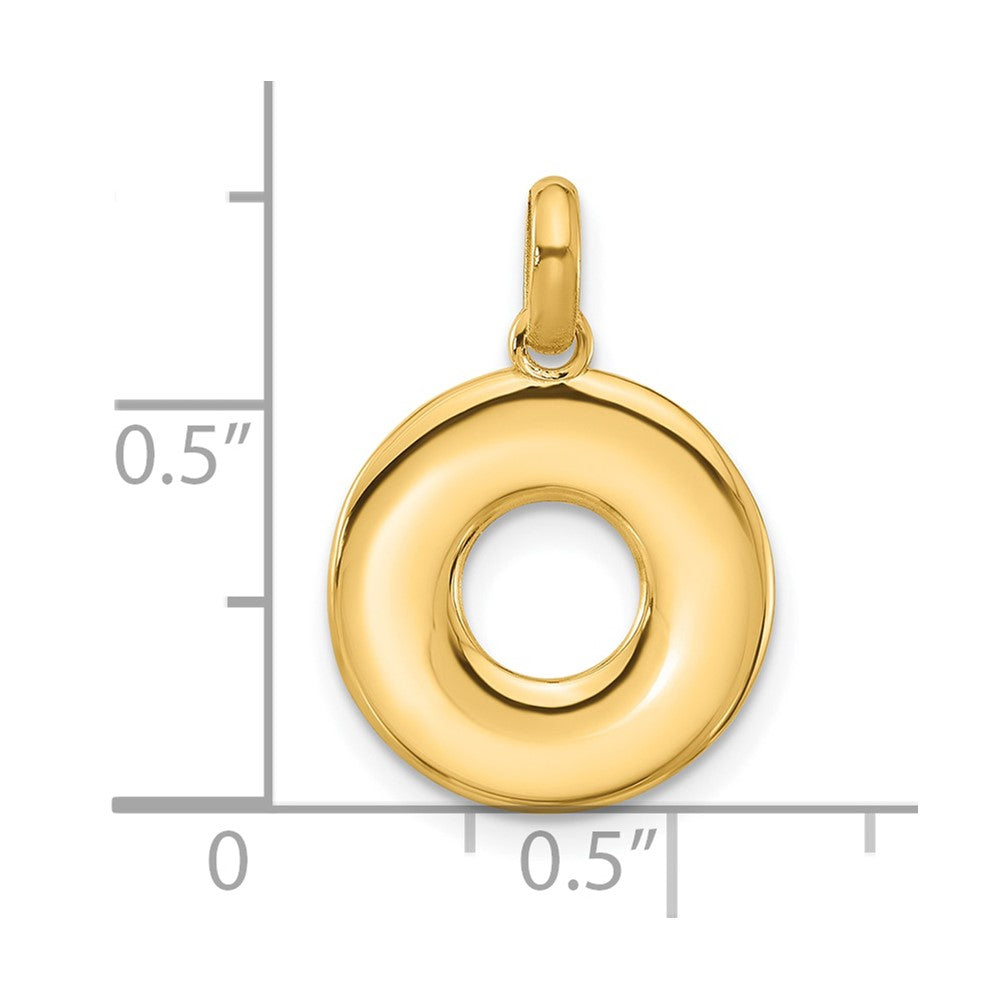 14k Yellow Gold Fancy Letter O