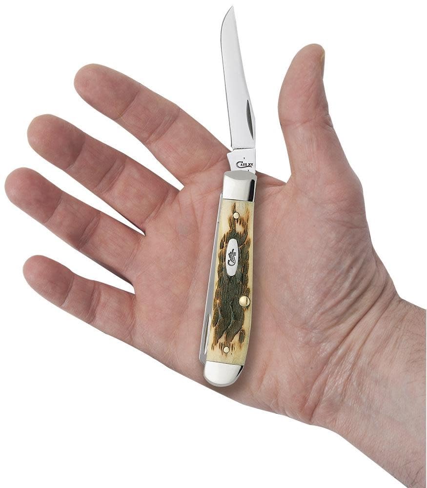 Peach Seed Jig Amber Bone Mini Trapper 00013
