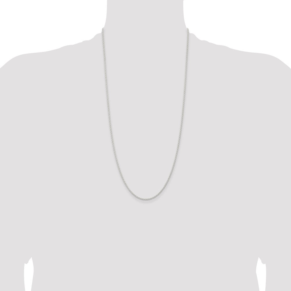 Sterling Silver 1.8mm Solid Rope Chain 28 Inches