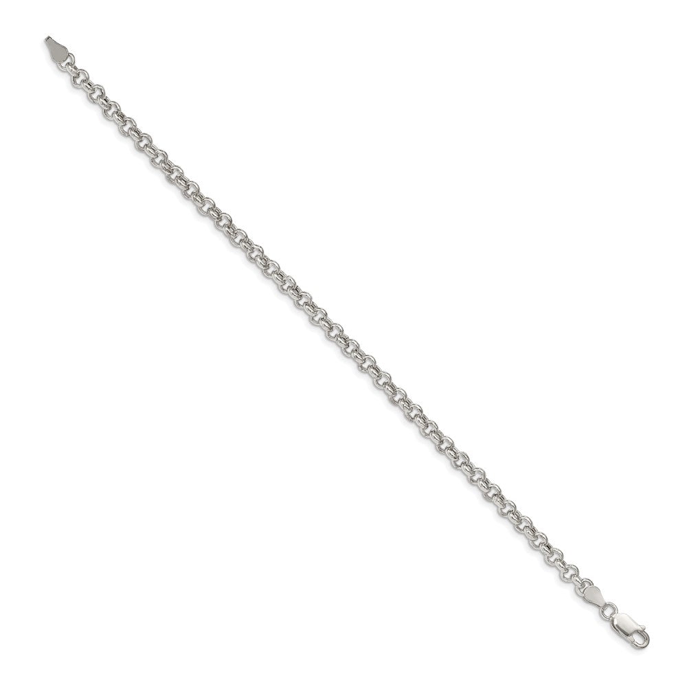 Sterling Silver 4.25mm Semi-solid Rolo Chain 8 inches