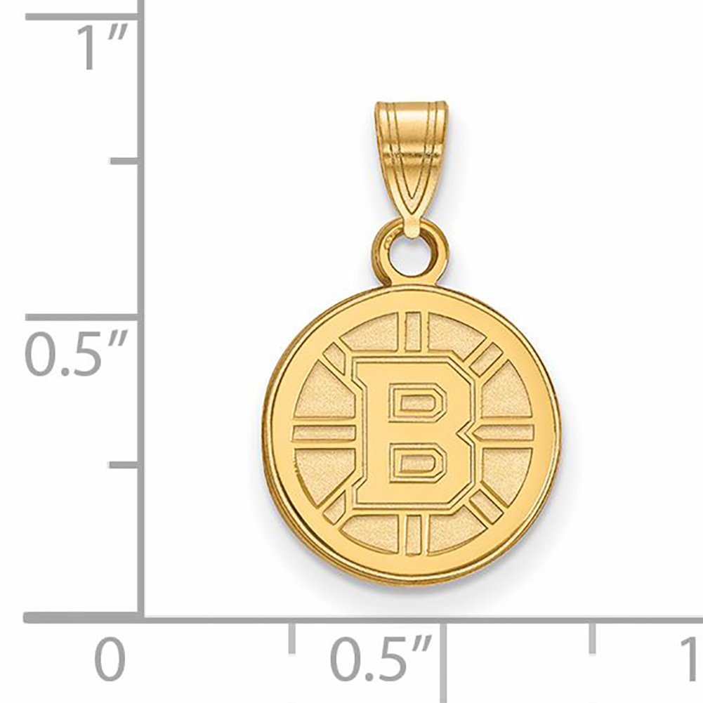 LogoArt 10K Yellow Gold NHL LogoArt Boston Bruins Small Pendant