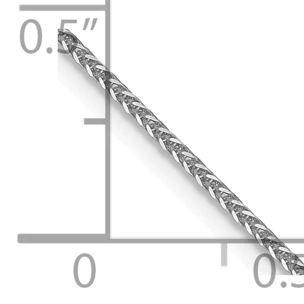 14K White Gold .8mm D/C Quadra Wheat Chain