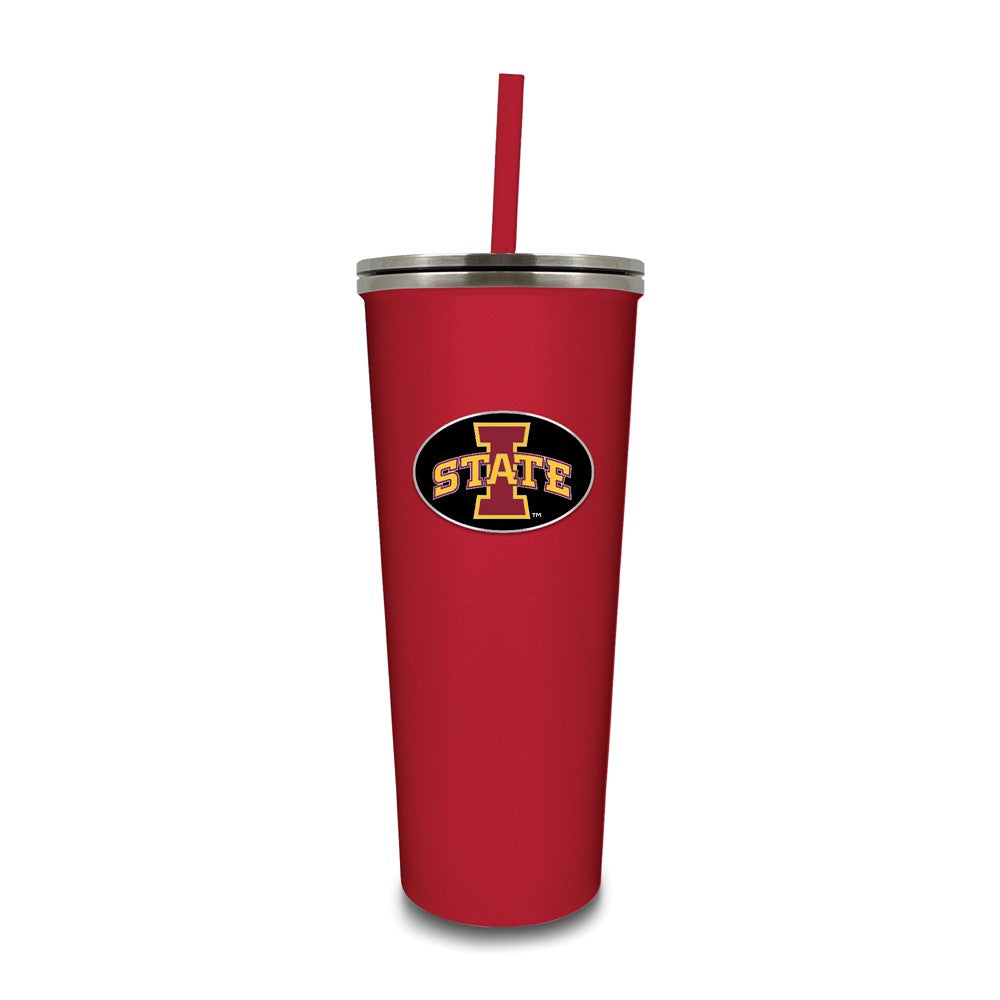 Iowa State Stainless Steel 24 ounce Skinny Tumbler with Straw