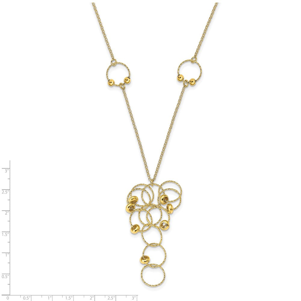Sterling Silver Gold-tone Fancy w/ 1.5in Necklace