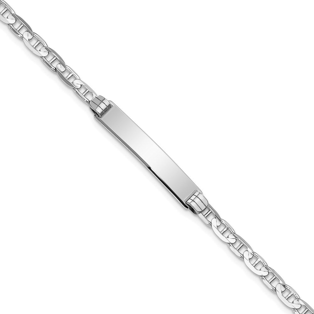 14K WG Anchor Link ID Bracelet 7 inches