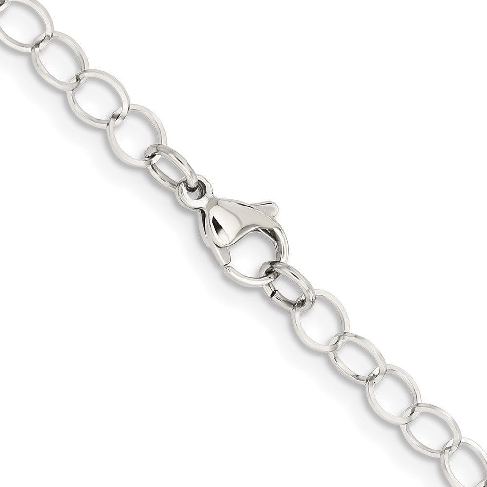 Stainless Steel Polished 6mm Circle Link 36in Necklace