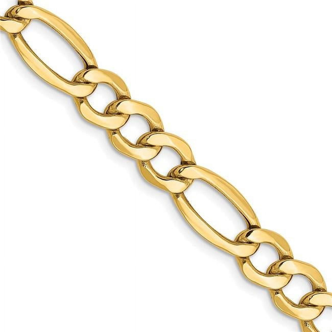 10k 7.3mm Semi-Solid Figaro Chain