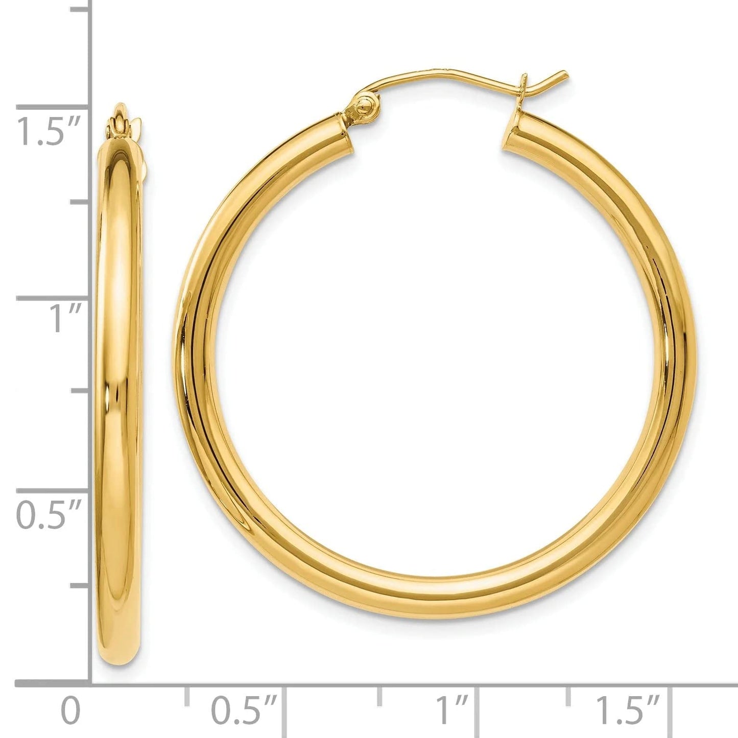 14K Polished Hoop Earrings