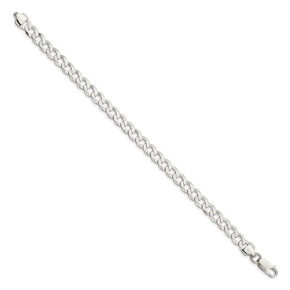 Sterling Silver 6.8mm Flat Curb Chain 8 inches