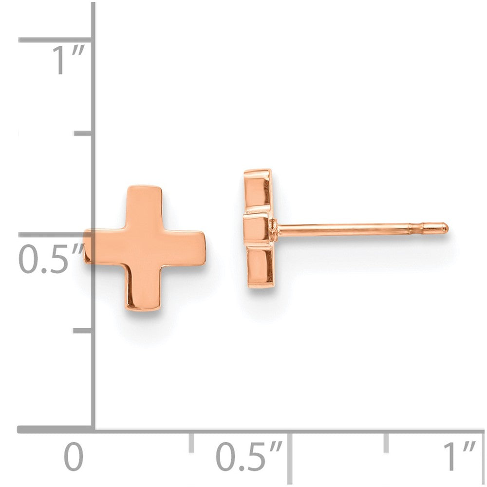 Stainless Steel Polished Rose IP-plated X Post Earrings