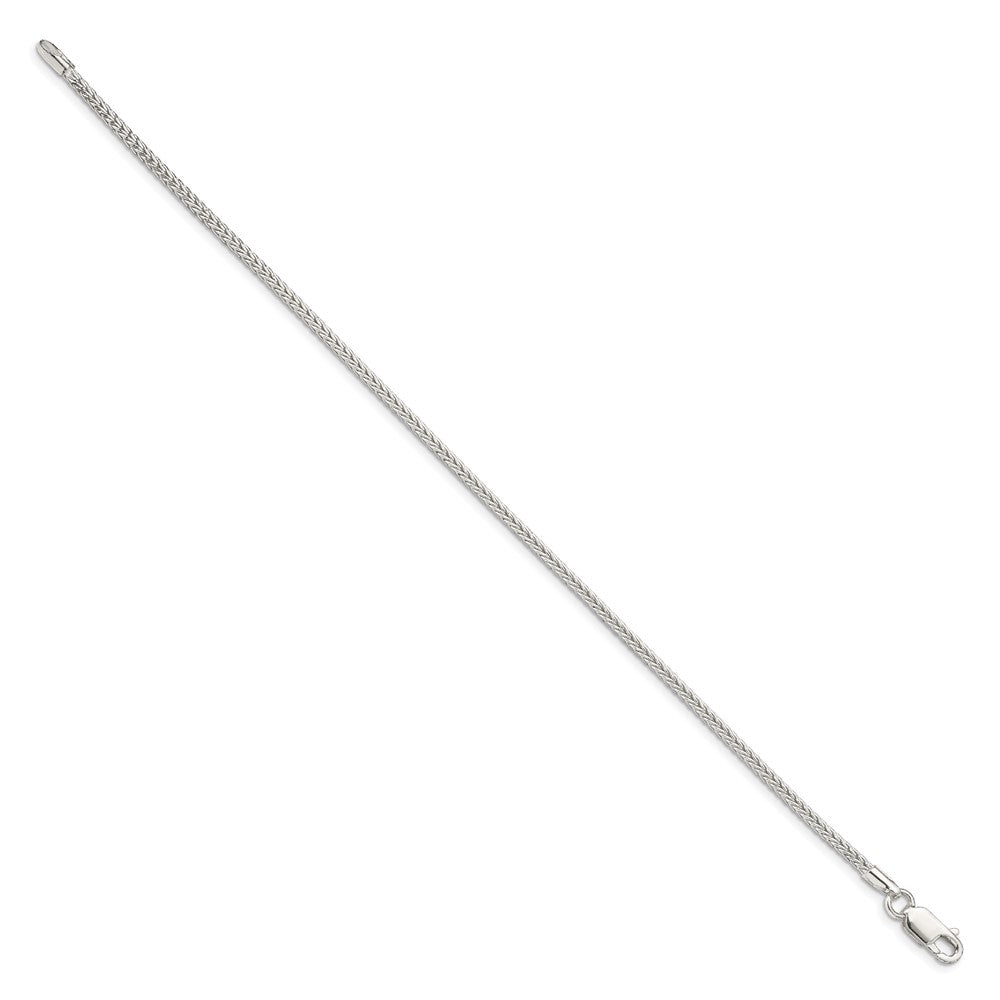 Sterling Silver 2mm Diamond-cut Round Franco Chain 7 inches