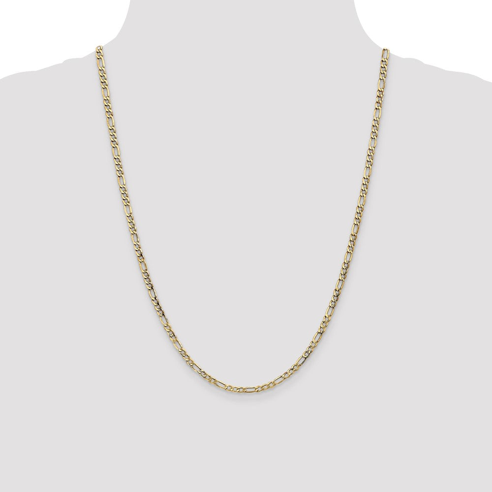 14k 3.5mm Semi-Solid Figaro Chain