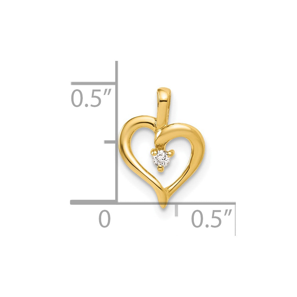 10ky Diamond Heart Pendant
